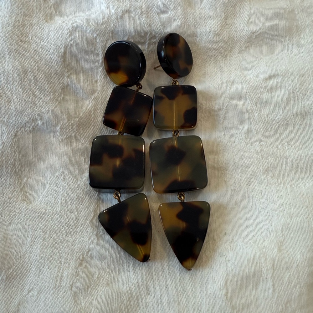 Igwt Tortoise Shell Dangle Earrings - image 1
